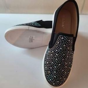 Black Canvas Shoes with Rhinestone bling Size 4